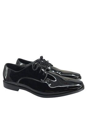Joseph Abboud Black Tie Formal Dress Shoes 13 Derby Wedding Tuxedo Faux Leather